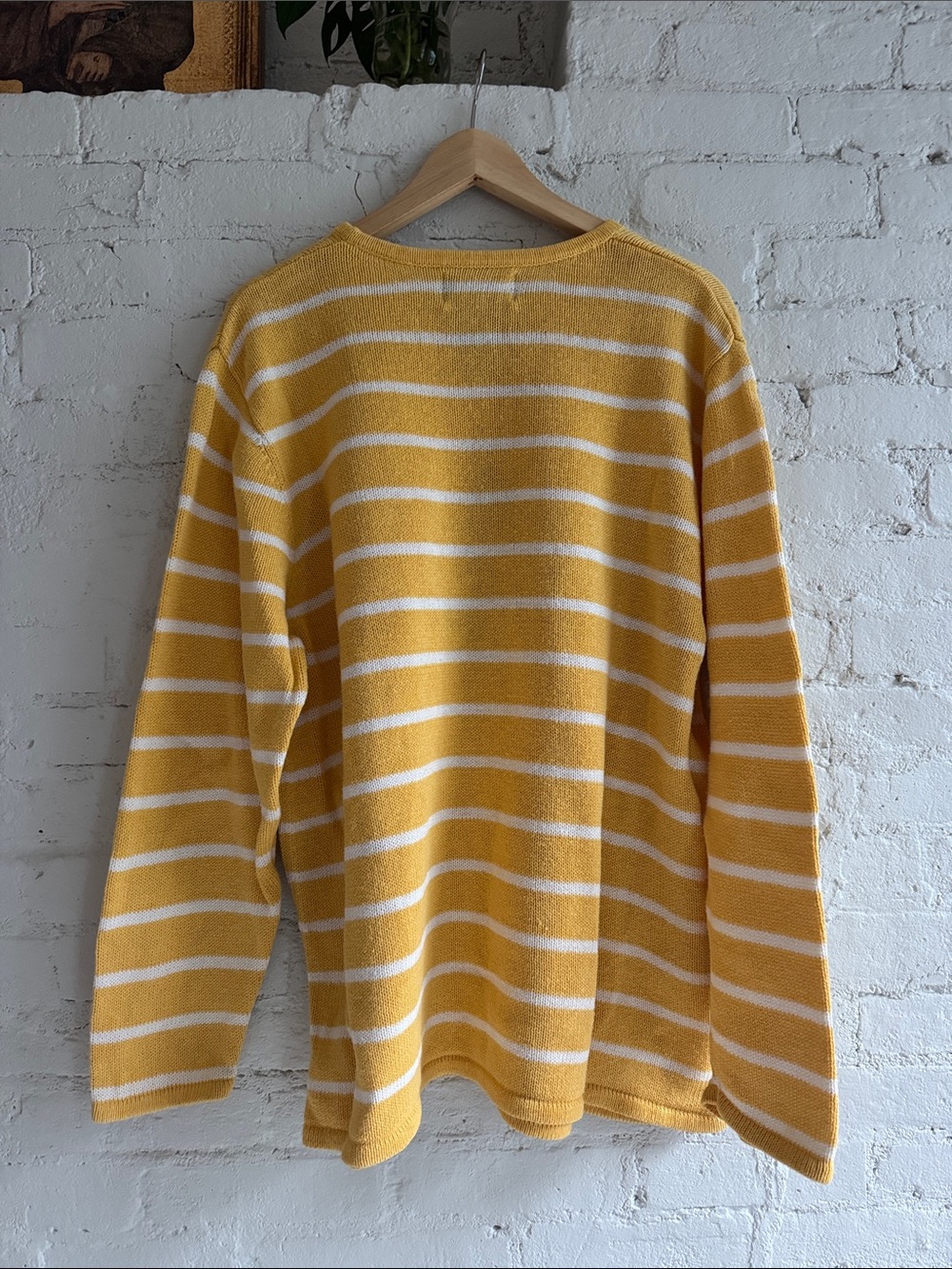 Vintage 90’s Ramie Cotton Lighthouse Sweater in Yellow, size XL - Picture 3 of 5